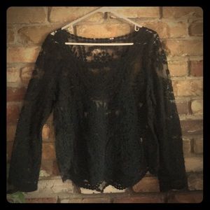 Boho Black Lace Long-sleeve